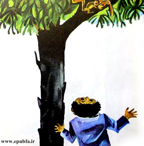 یک روز غروب راوی، سنجابی را دید که با بچهاش روی شاخه درخت انبه نشسته بودند.